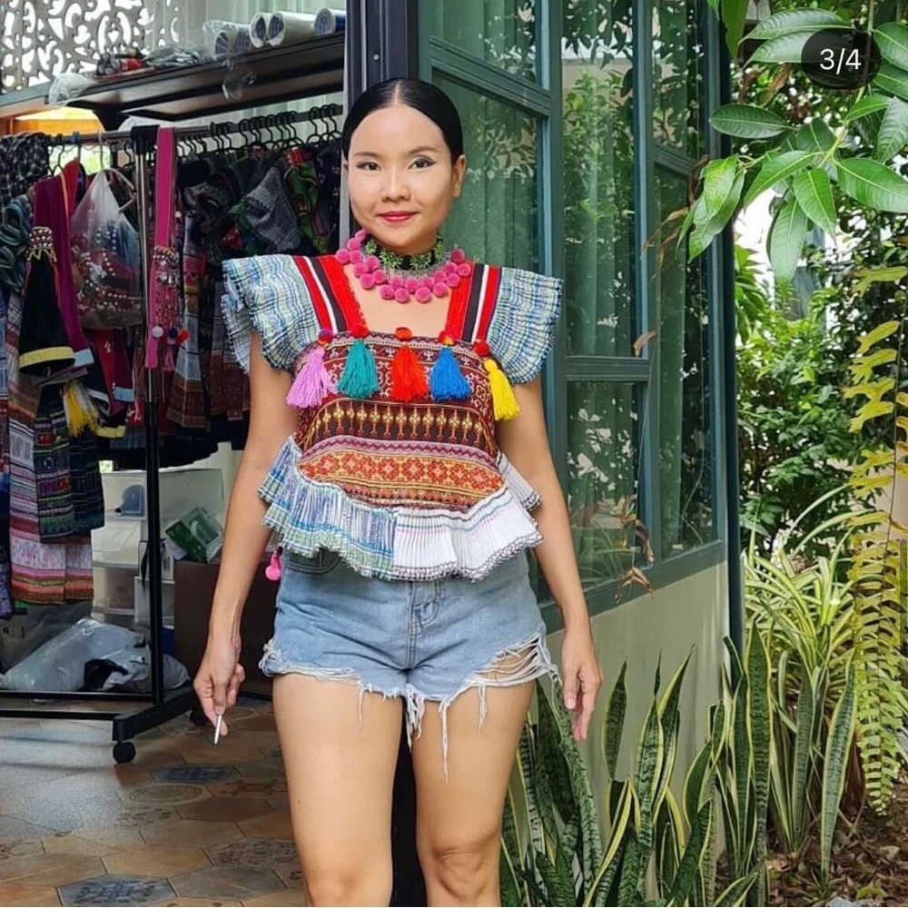 Hand made Hmong top size S